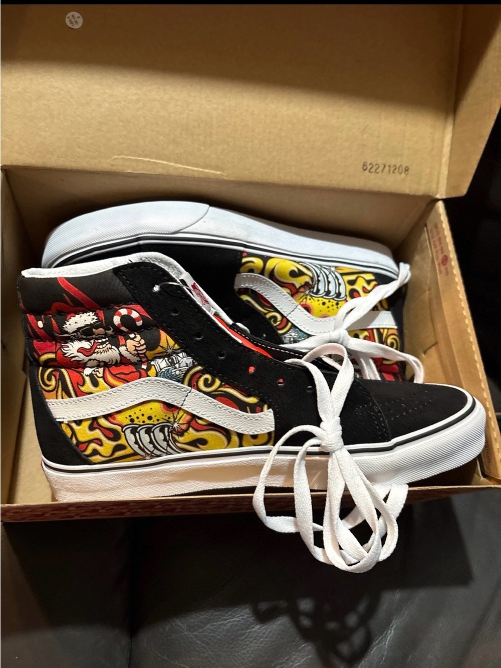 Vans Sk8-Hi Sneakers in Black, White, Red & Yellow with Graphic Panels